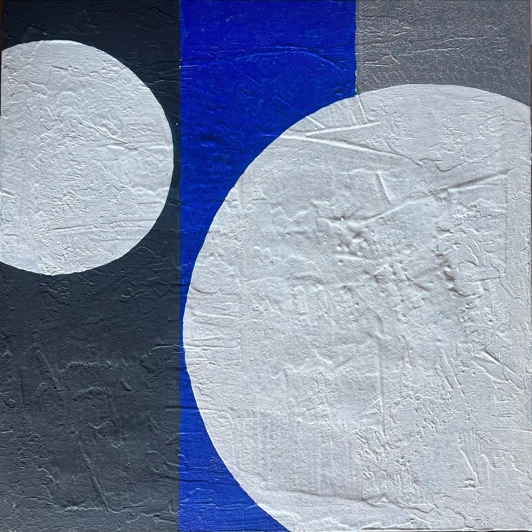 ANTONI ROVIRA BATLLE. "Llunars tríptic", técnica mixta sobre lienzos.