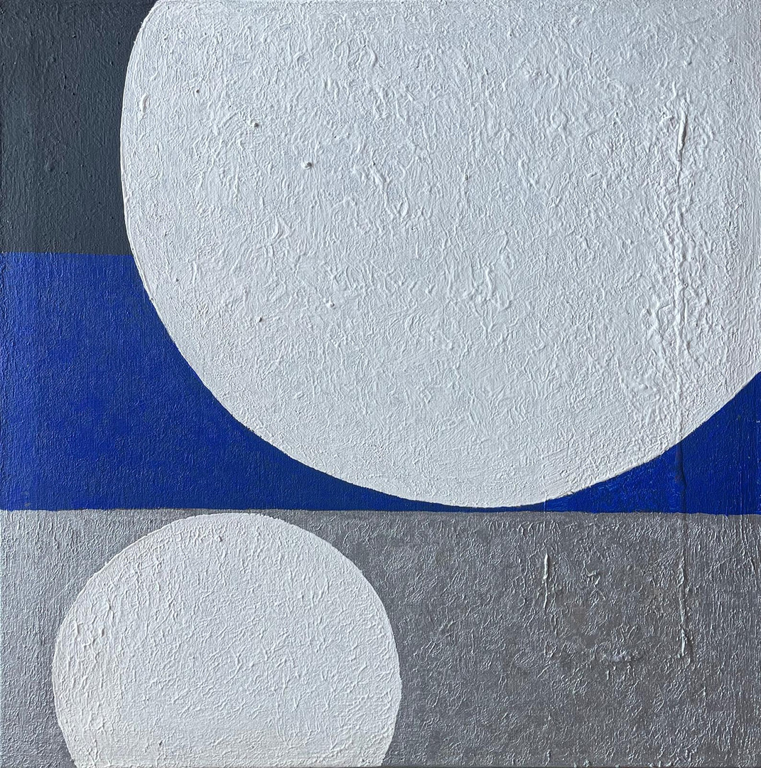ANTONI ROVIRA BATLLE. "Llunars tríptic", técnica mixta sobre lienzos.