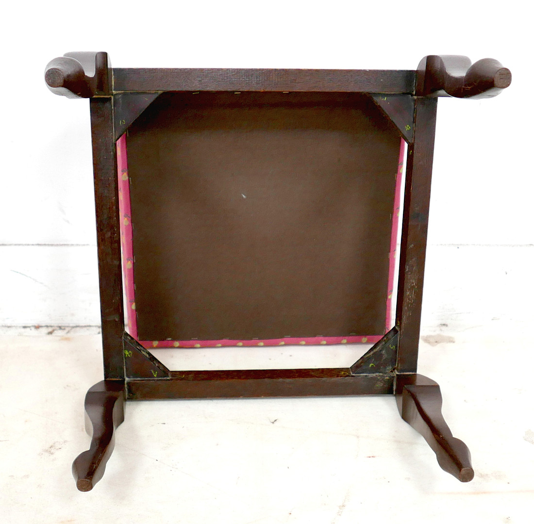 A LATE 20TH CENTURY ARMCHAIR AND FOOT STOOL.