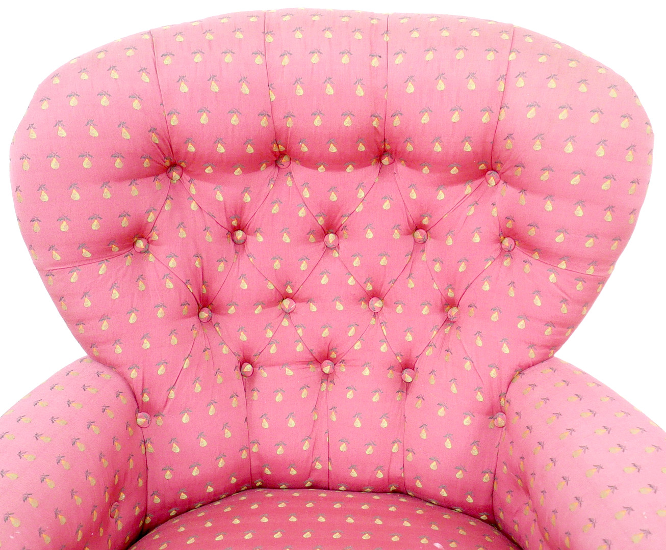 A LATE 20TH CENTURY ARMCHAIR AND FOOT STOOL.