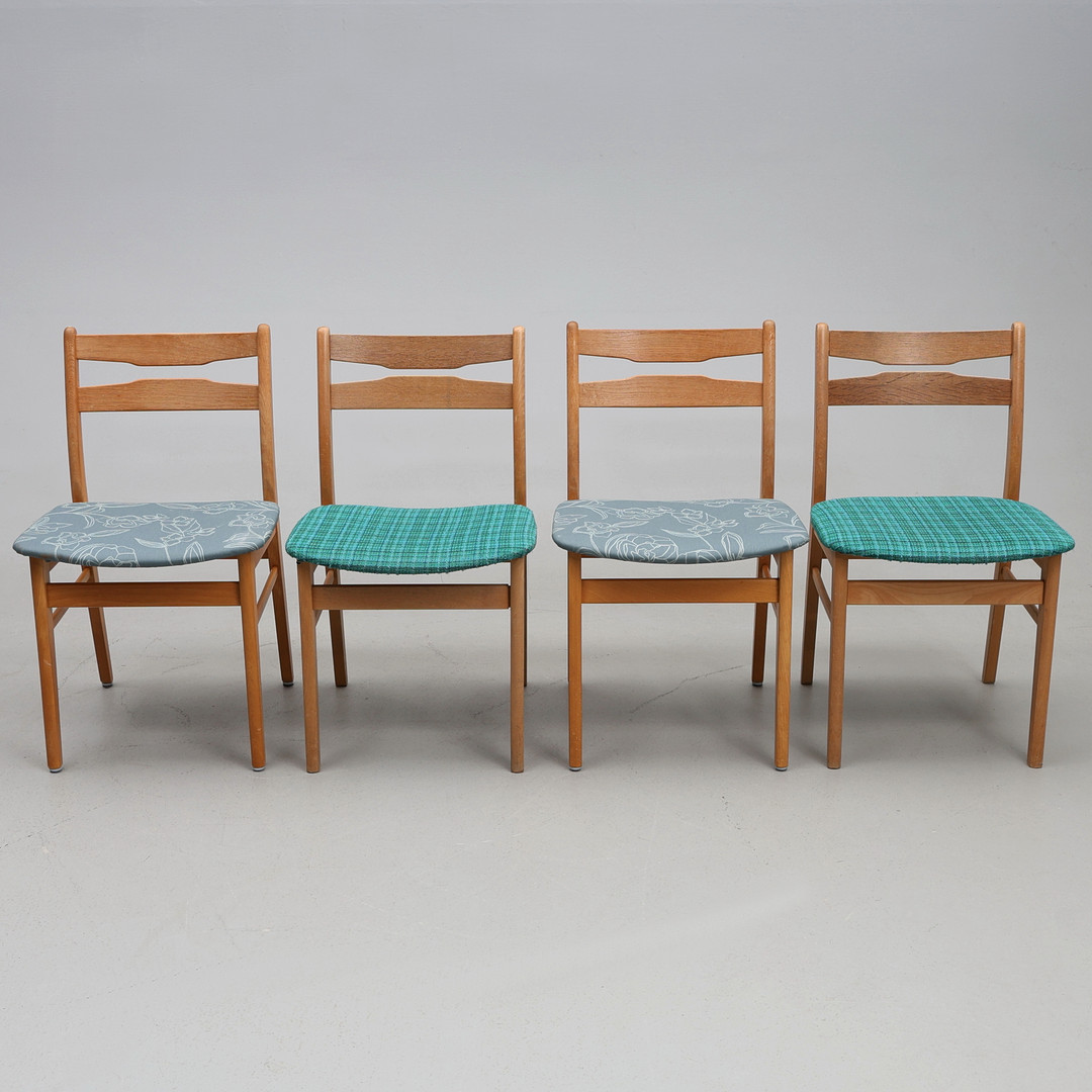 STOLAR, 4st, teak & bok, Danmark, 1960-tal.
