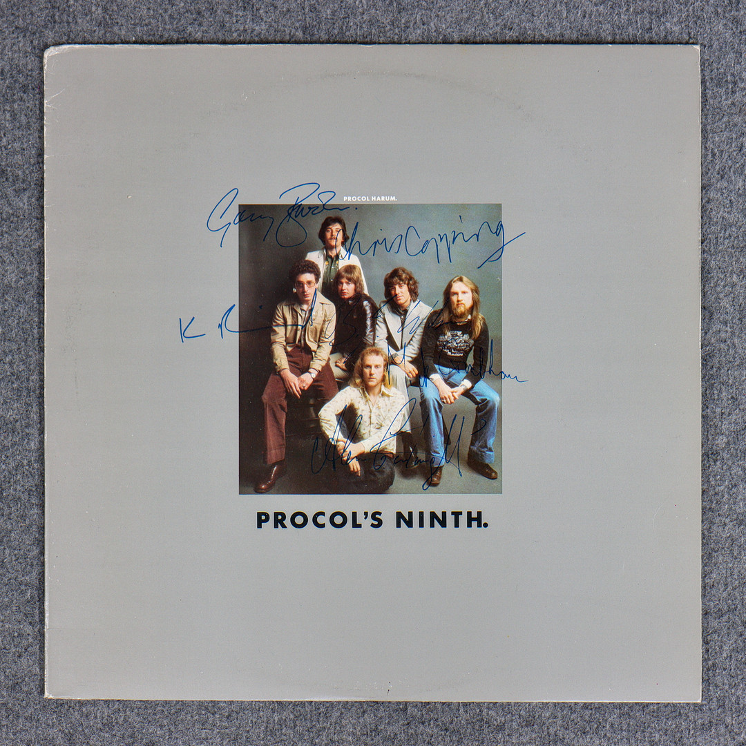 9 LP-SKIVOR, MOUNTAIN SAMT PROCOL HARUM (EN LP MED AUTOGRAFER).