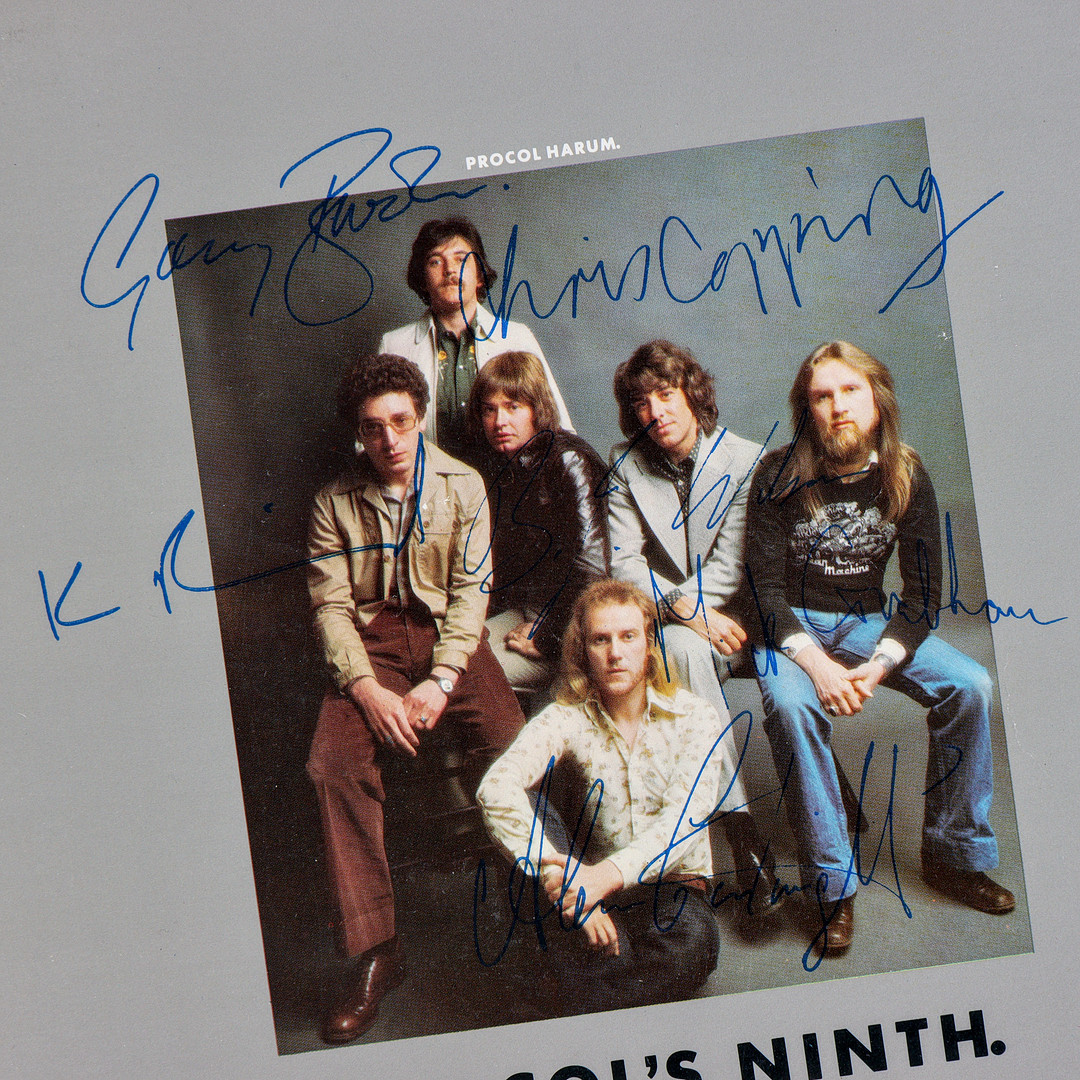 9 LP-SKIVOR, MOUNTAIN SAMT PROCOL HARUM (EN LP MED AUTOGRAFER).