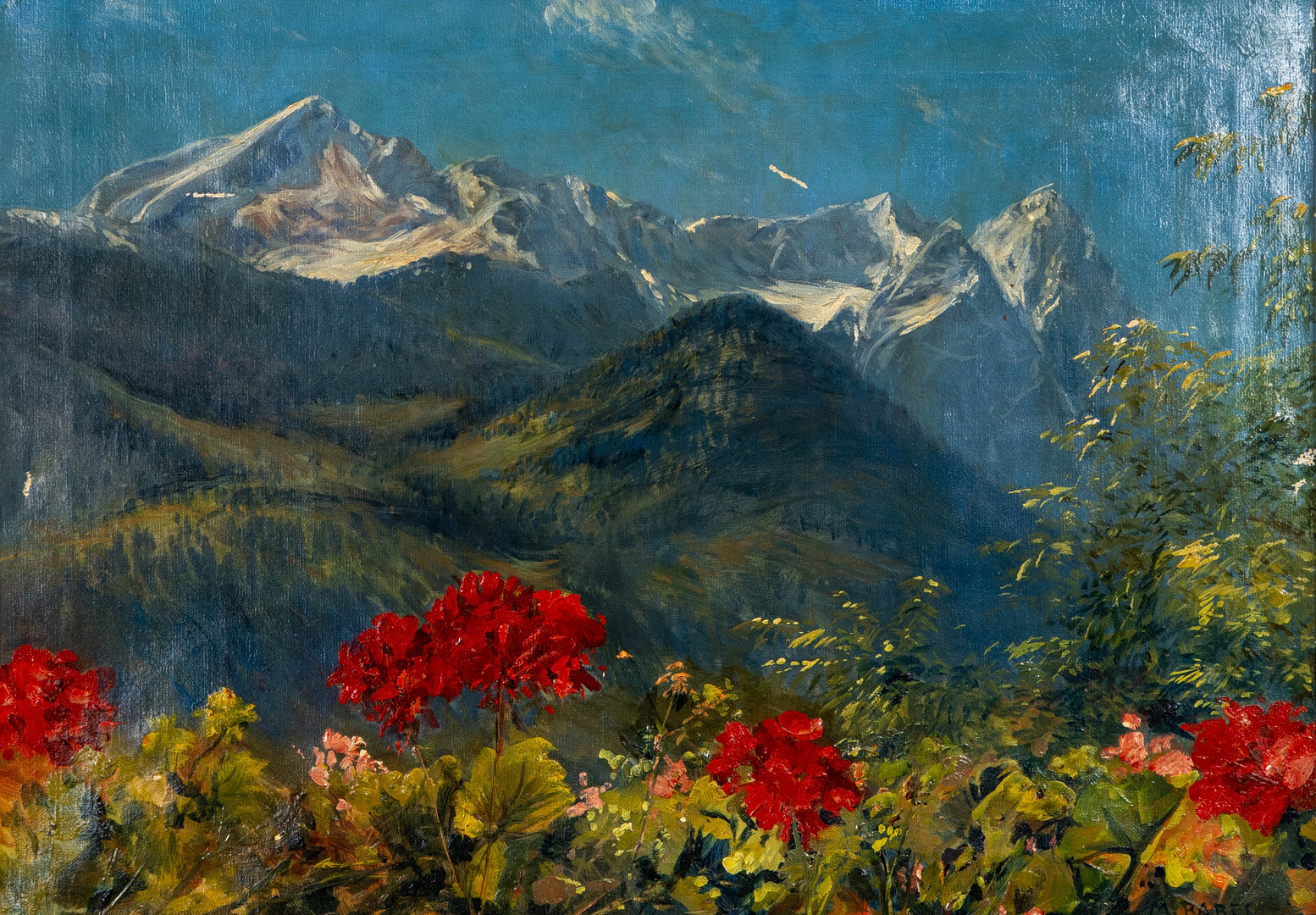 MAX FRIEDRICH RABES (1868-1944). Ausblick auf die Watzmann-Gruppe.