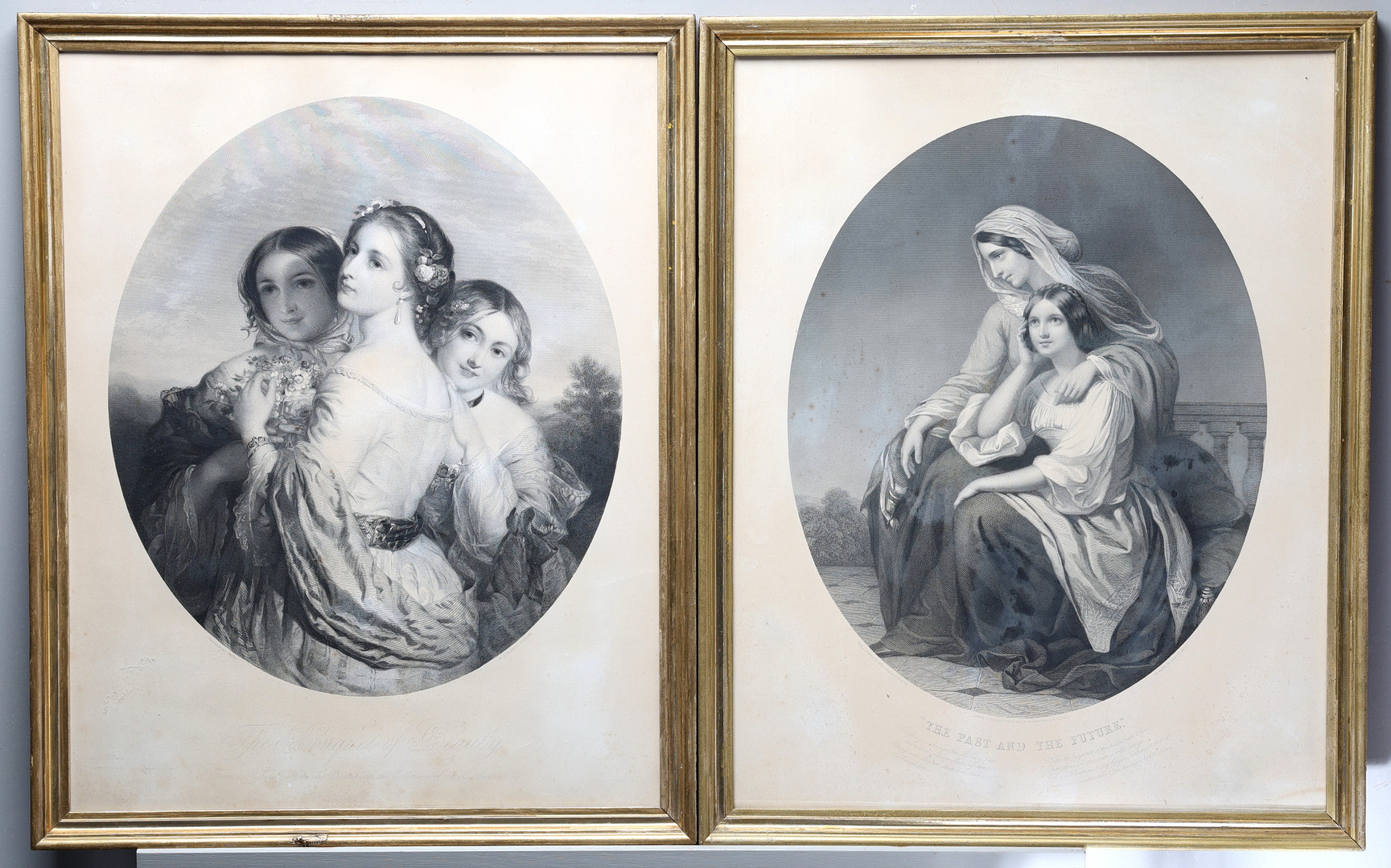 GRAFISKA TRYCK, 2 st, kvinnoporträtt efter Charles Baxter och Margaret Gillies.