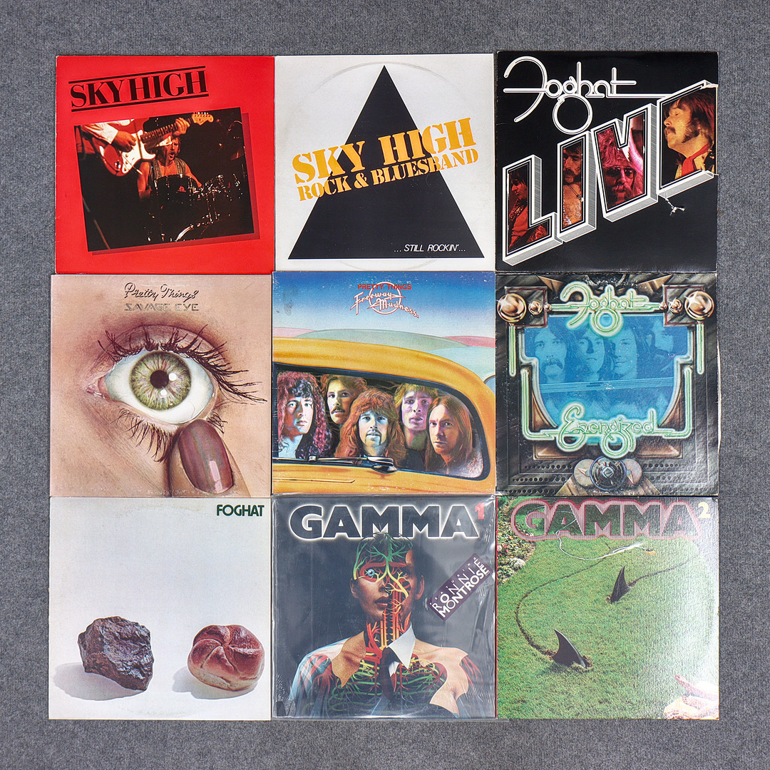 9 LP-SKIVOR, PRETTY THINGS, SKY HIGH, GAMMA, FOGHAT.