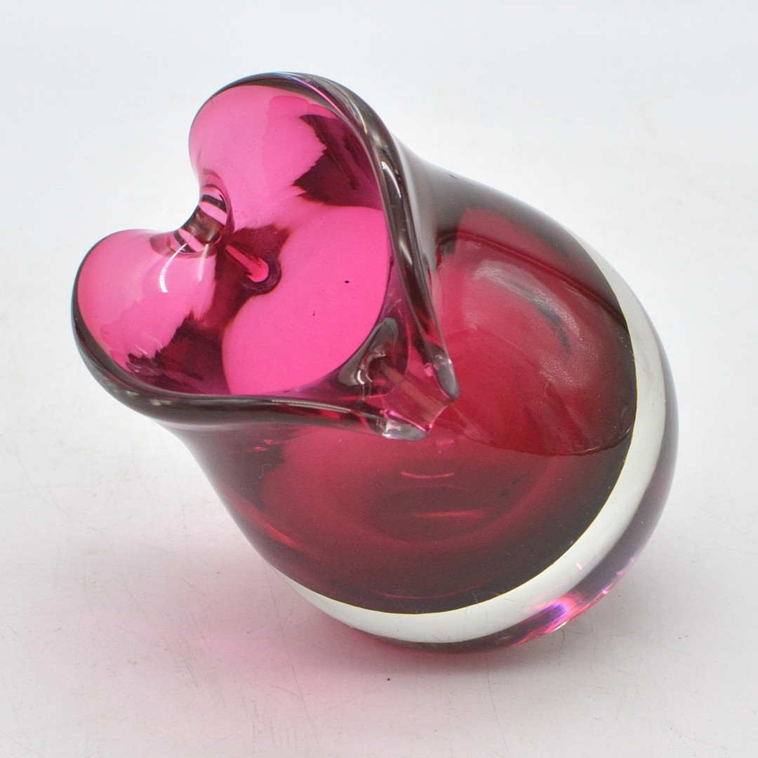 MURANO DESIGNER VASE, MEHRFACHES STUDIOGLAS, SOMMERSO, ITALIEN, 20. JAHRHUNDERT.