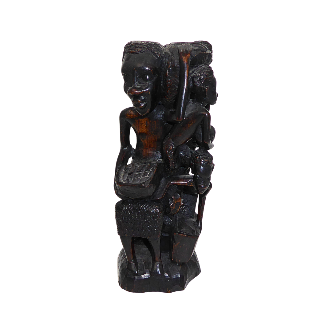 HOLZSKULPTUR, AFRIKANISCHE FIGURENGRUPPE, MAKONDE.