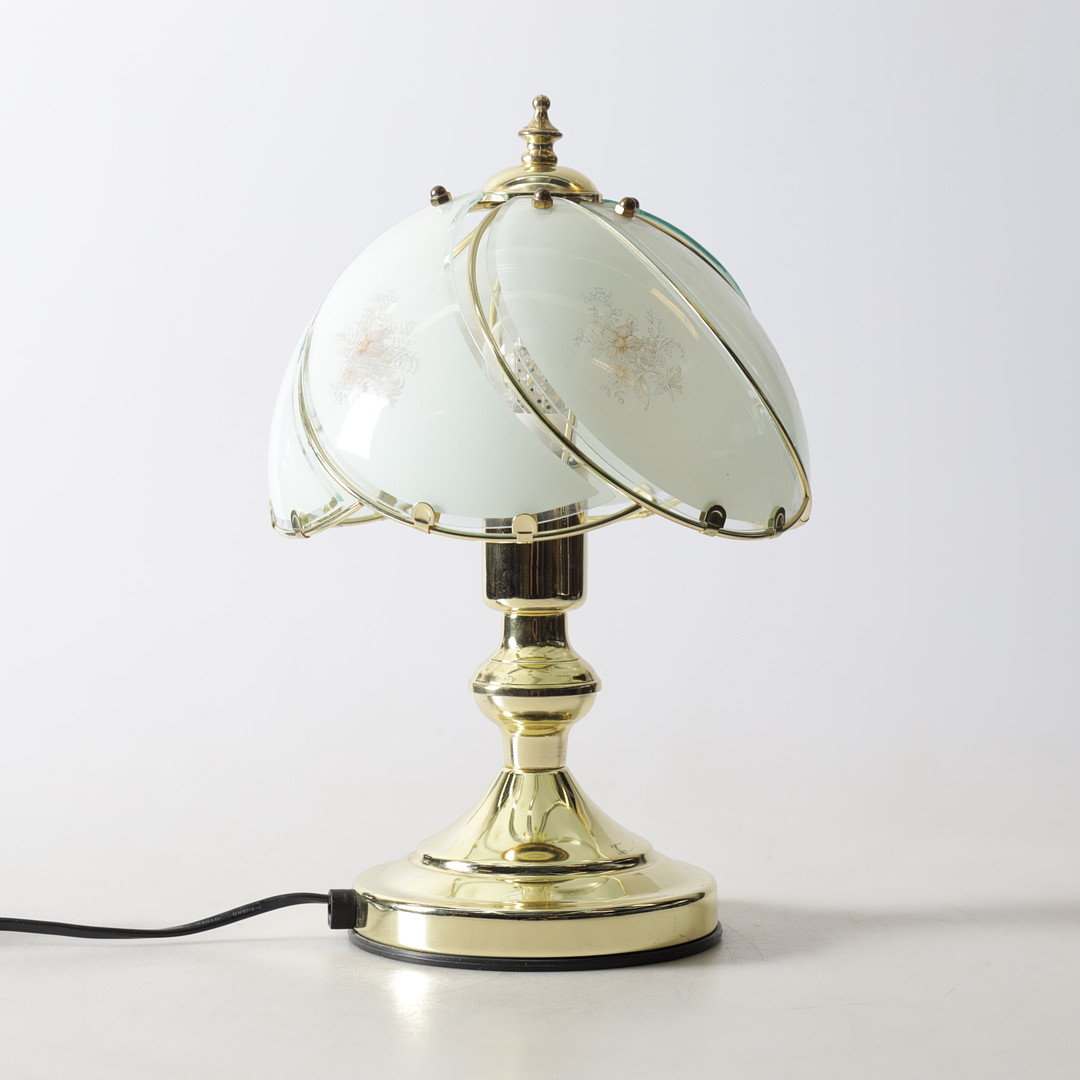 BORDSLAMPA, gulmetall samt glas, Cottex.