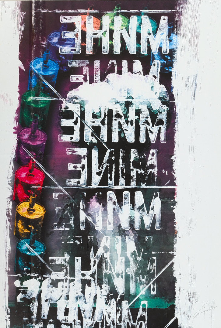 UBEKENDT KUNSTNER. Komposition, serigrafitryk, signeret, 2000'erne.