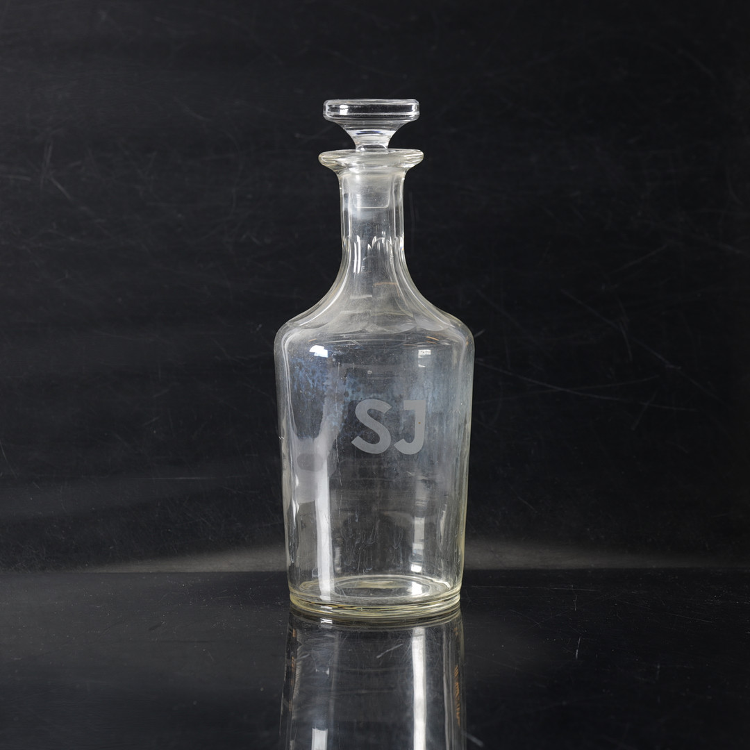 KARAFF, glas, etsad SJ, 1900-tal.