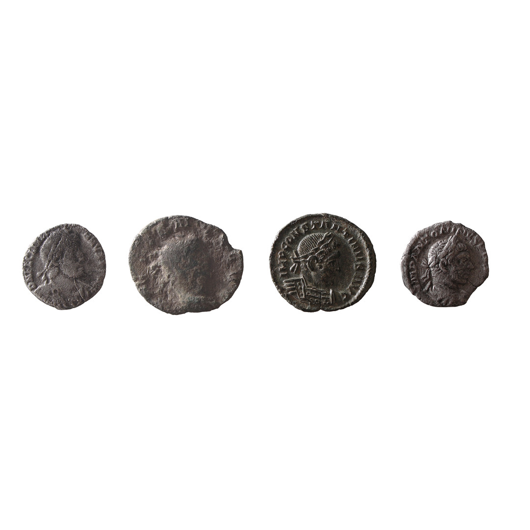 FOUR ROMAN COINS (4).