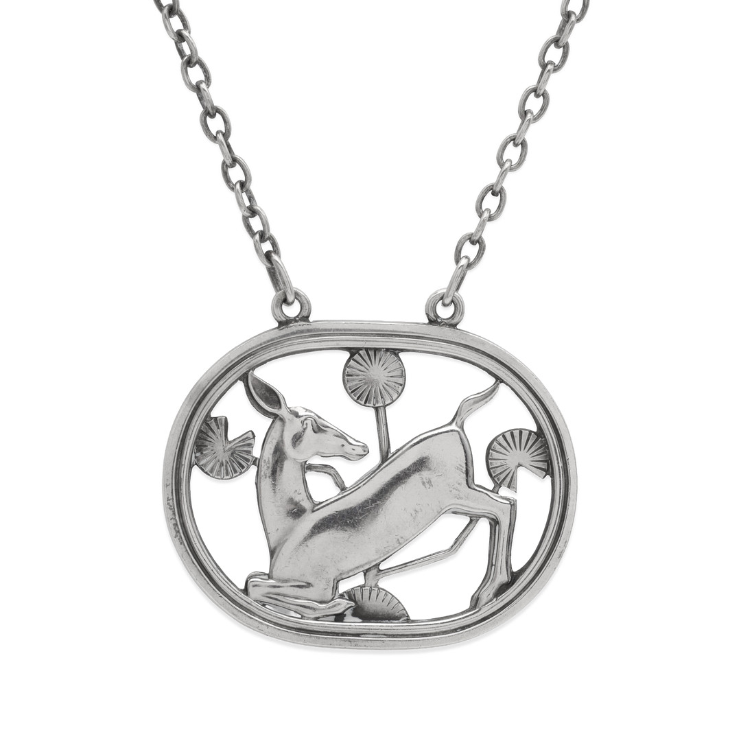 ARNO MALINOWSKI. Georg Jensen. Sterling silver necklace/pendant, dessin 95. Danmark.