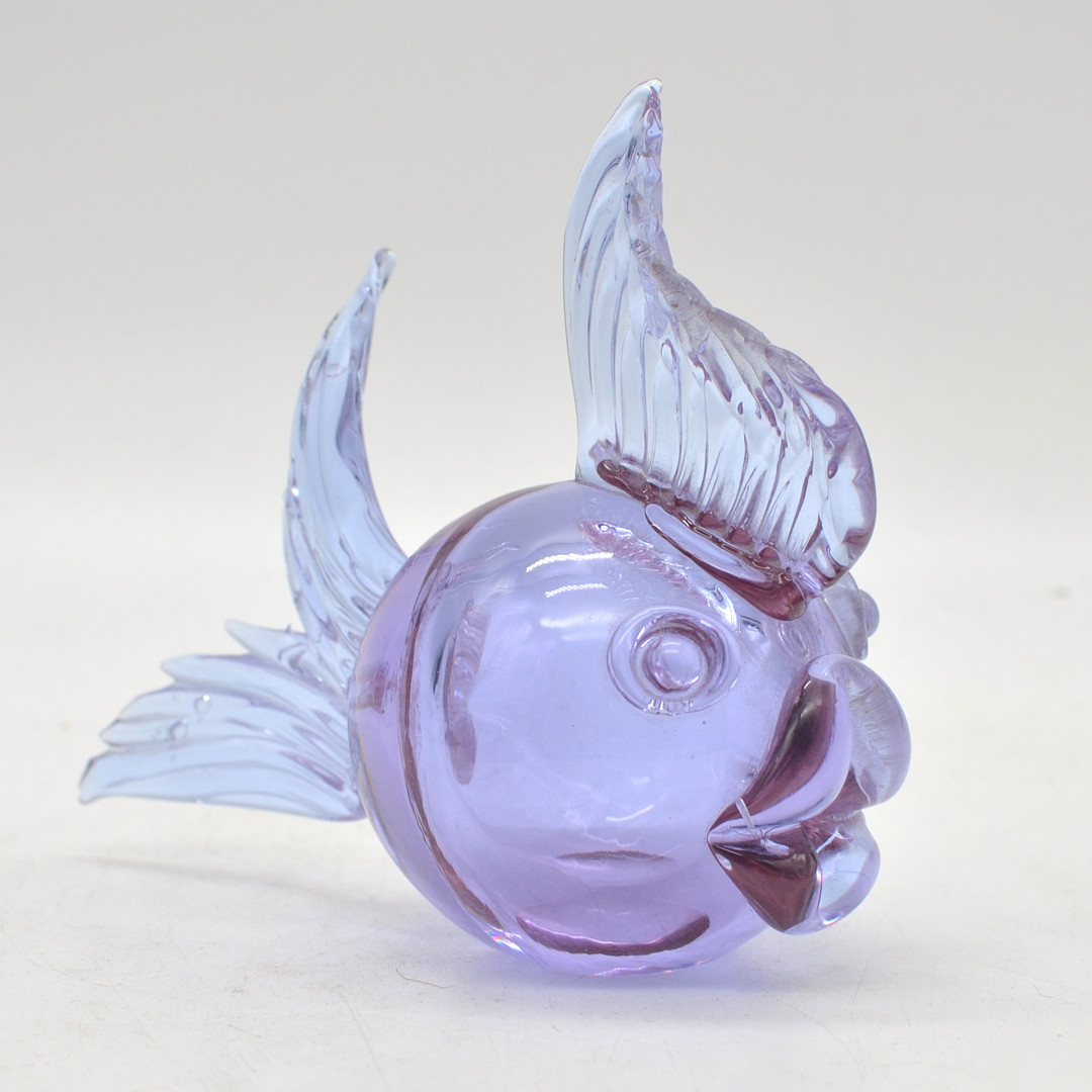 MURANO GLAS SKULPTUR, FISCH, STUDIOGLAS, ITALIEN, UM 1950.
