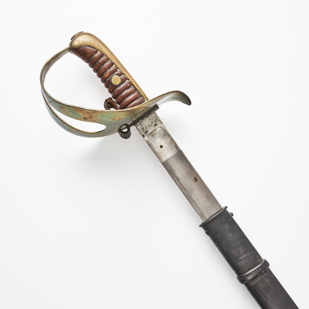 SABEL, svensk, m/1864, för kav mansk, stålbalja.