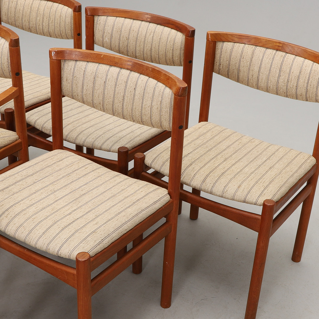 SAX MØBELFABRIK. teak, 6 st stolar. Danmark. 1960-tal.