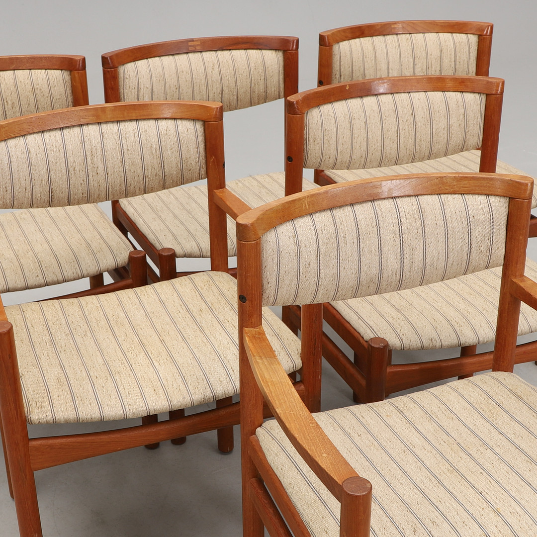SAX MØBELFABRIK. teak, 6 st stolar. Danmark. 1960-tal.