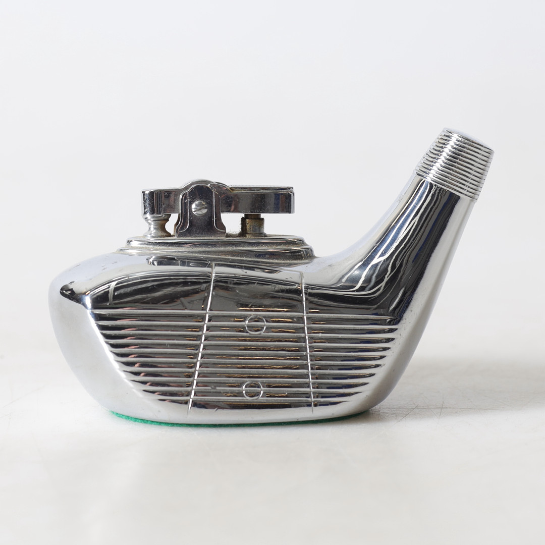 TÄNDARE, förkromad metall, i form av golfdriver, 1900-tal.