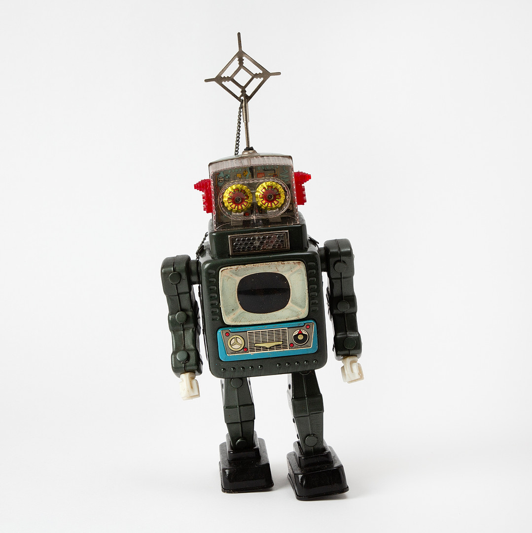 ALPS, "Television Spaceman", lackerad plåt, Japan, 1960-tal.