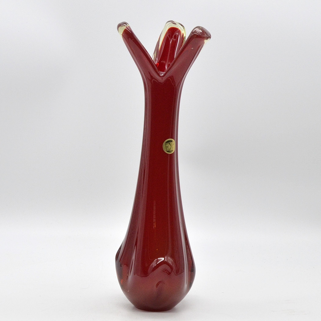 DRAGAN DROBNJAK (1941). DESIGNERVASE, STUDIOGLAS, FÜR PROKUPLJE, JUGOSLAWIEN, MIT STUDIOLABEL, UM 1960ER.