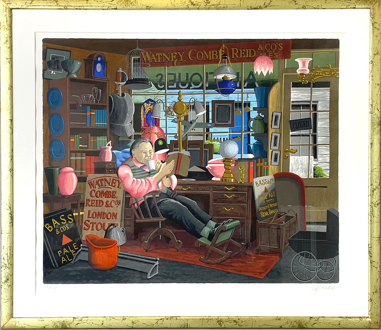 ULF GREDER. Färglitografi, Antikhandlaren, signerad samt numrerad 62/360.