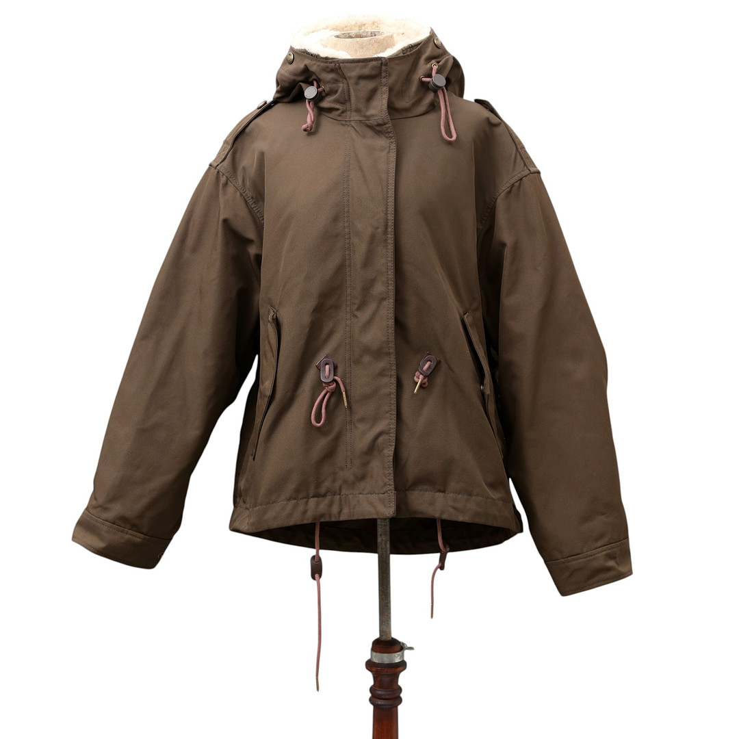 BURBERRY. Short parka in military green.
