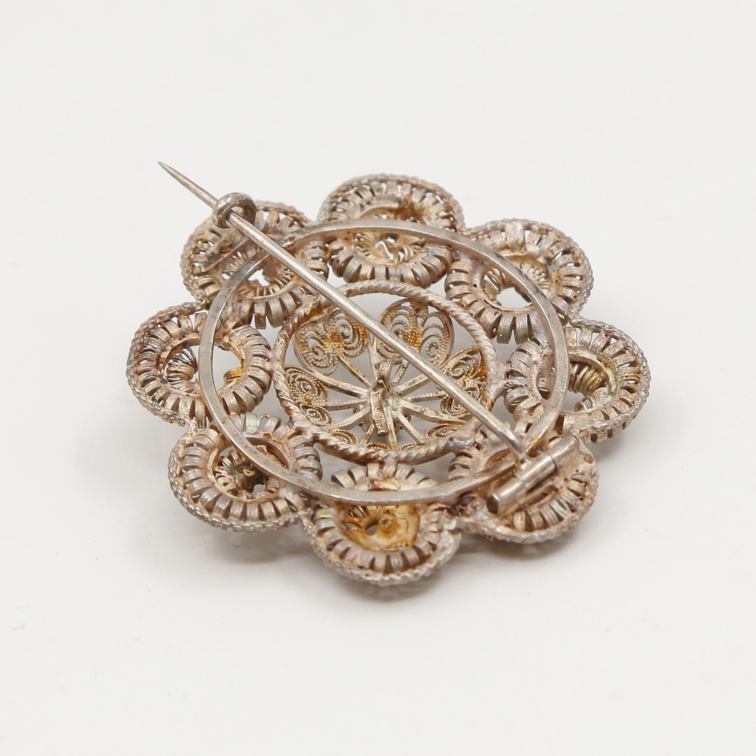 BROSCHER, 4 ST, FILIGRANARBETE, SILVER, TIDIGT 1900-TAL.