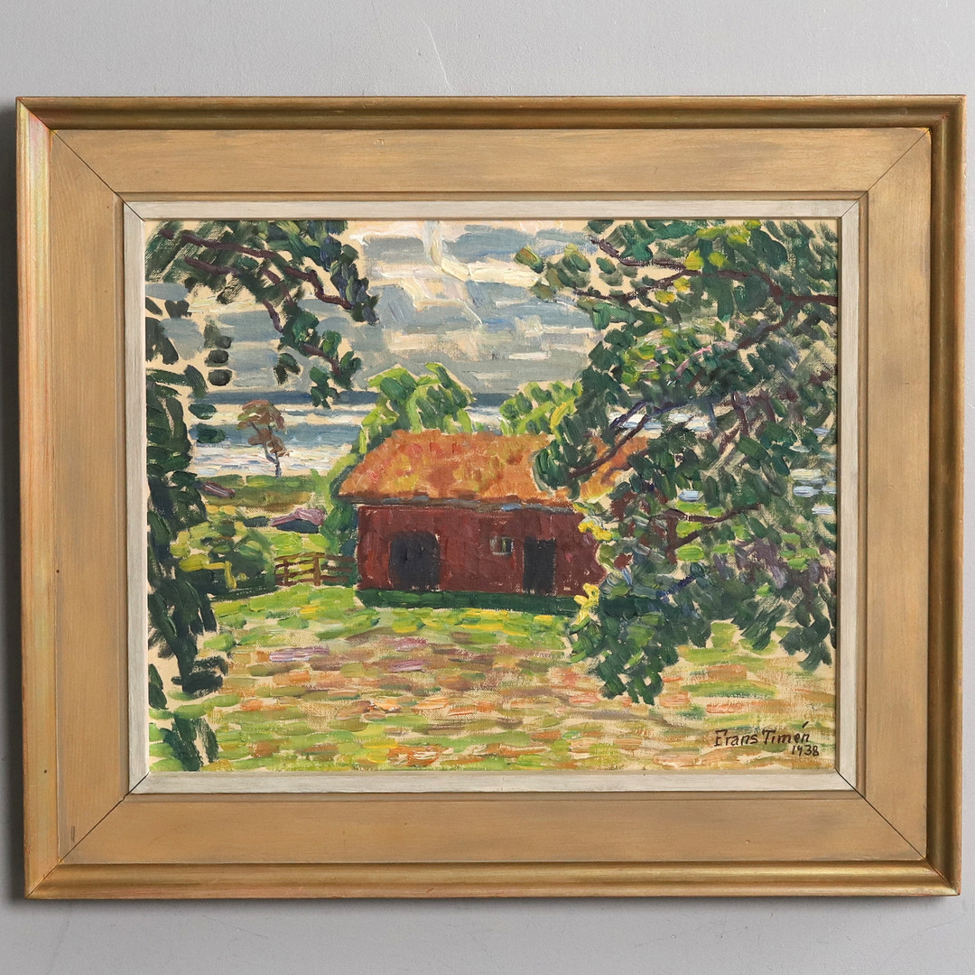 FRANS TIMÉN (1883-1968). Olja på duk, "Utsikt mot sjön", signerad samt daterad 1938.