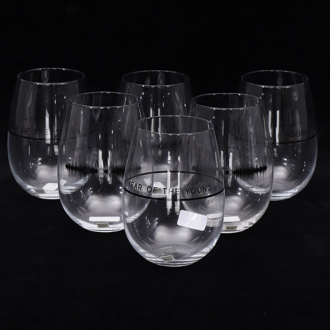 TUMBLERGLAS, 6 st, ur serien "Don’t Stop the Music", Kosta Boda.