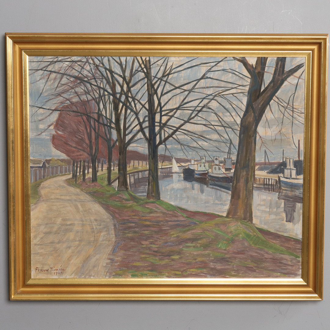 FRANS TIMÉN (1883-1968). Olja på duk, "Kanalmotiv", signerad och daterad 1940.