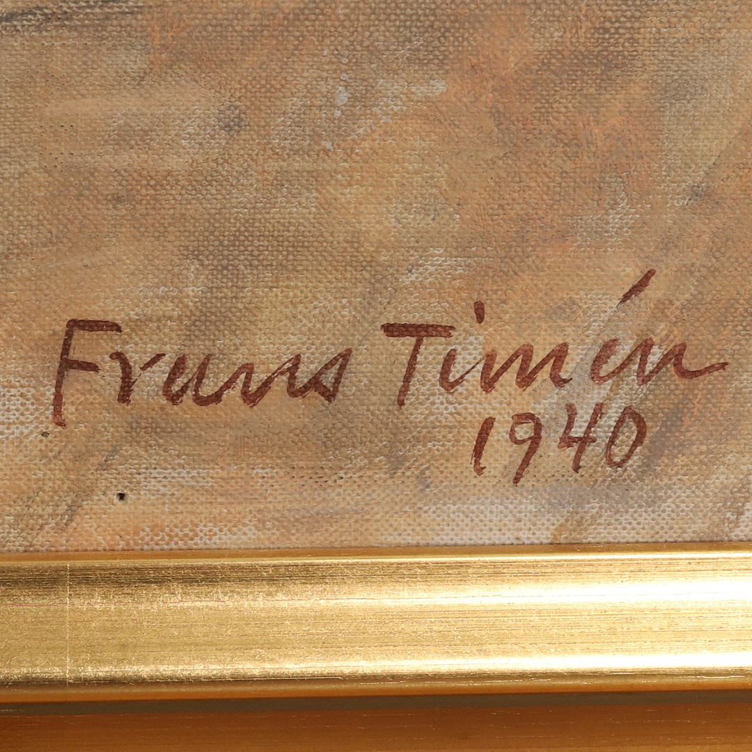 FRANS TIMÉN (1883-1968). Olja på duk, "Kanalmotiv", signerad och daterad 1940.