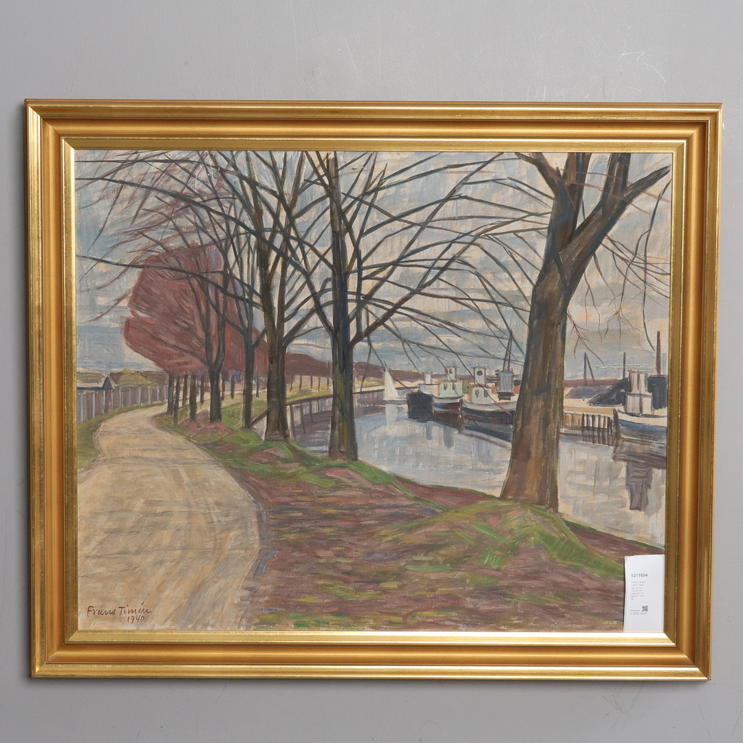 FRANS TIMÉN (1883-1968). Olja på duk, "Kanalmotiv", signerad och daterad 1940.