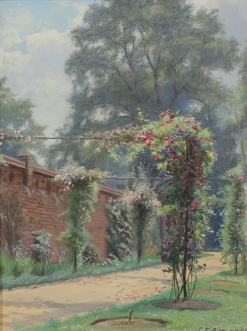 CHARLES ERNEST BUTLER. Park i blom. Olja på duk, signerad, daterad 05.