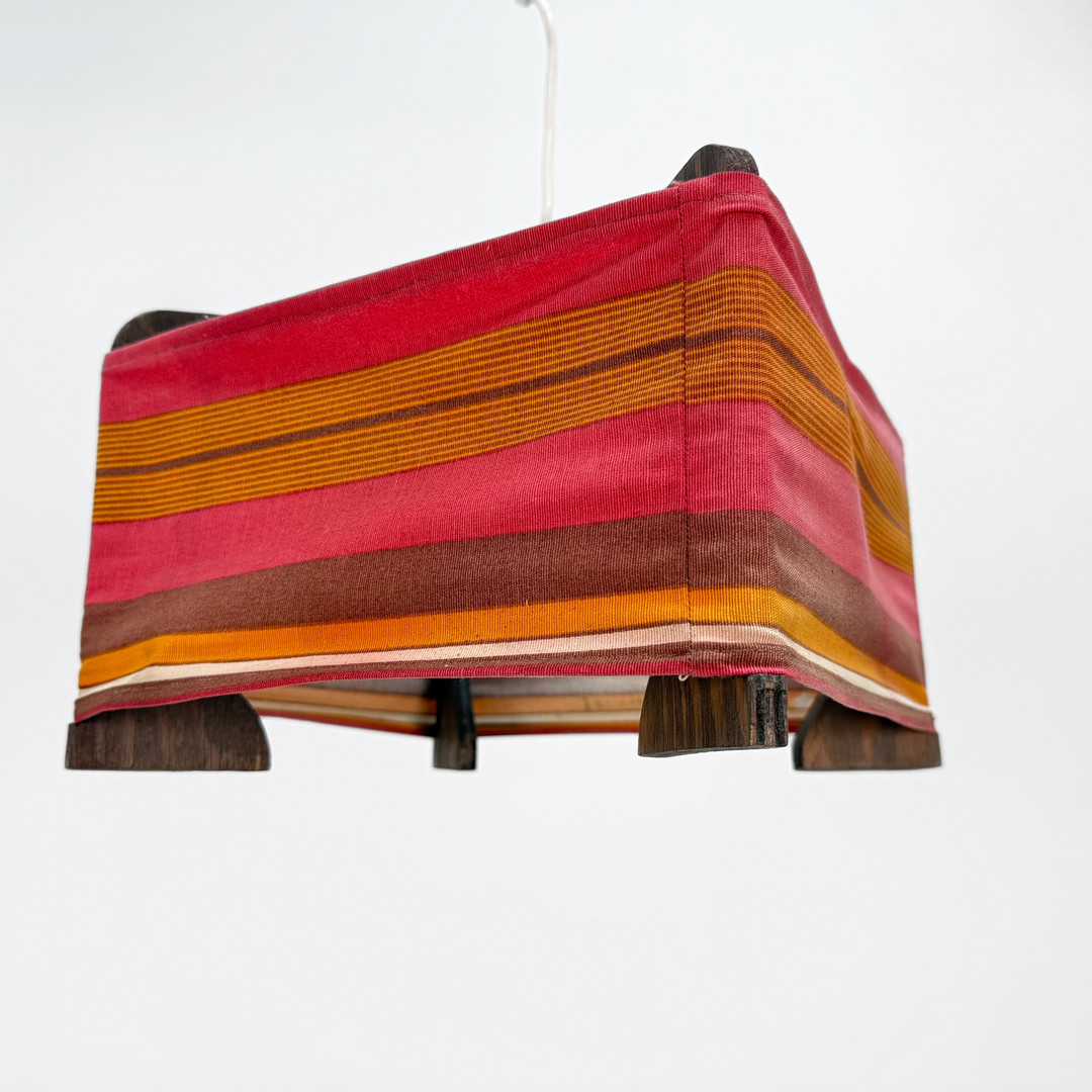 TAKLAMPA - Trä och textil, 1970-tal.