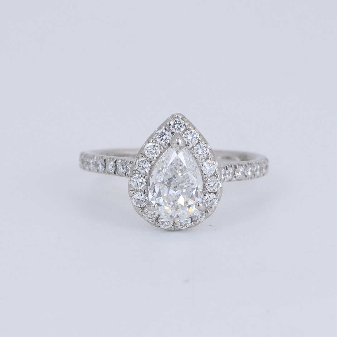 PLATINUM 1.48CT DIAMOND RING.