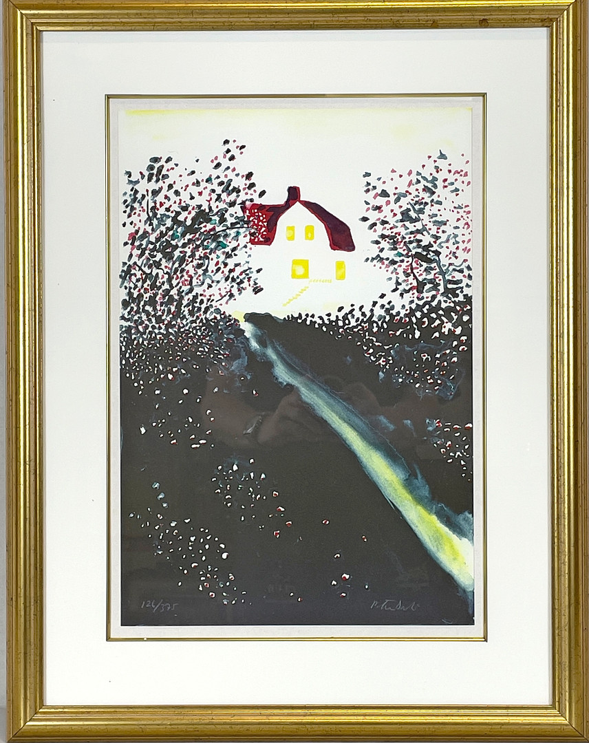 PETER DAHL. Färglitografi, ur sviten "Farmors hus", signerad samt numrerad 126/375.