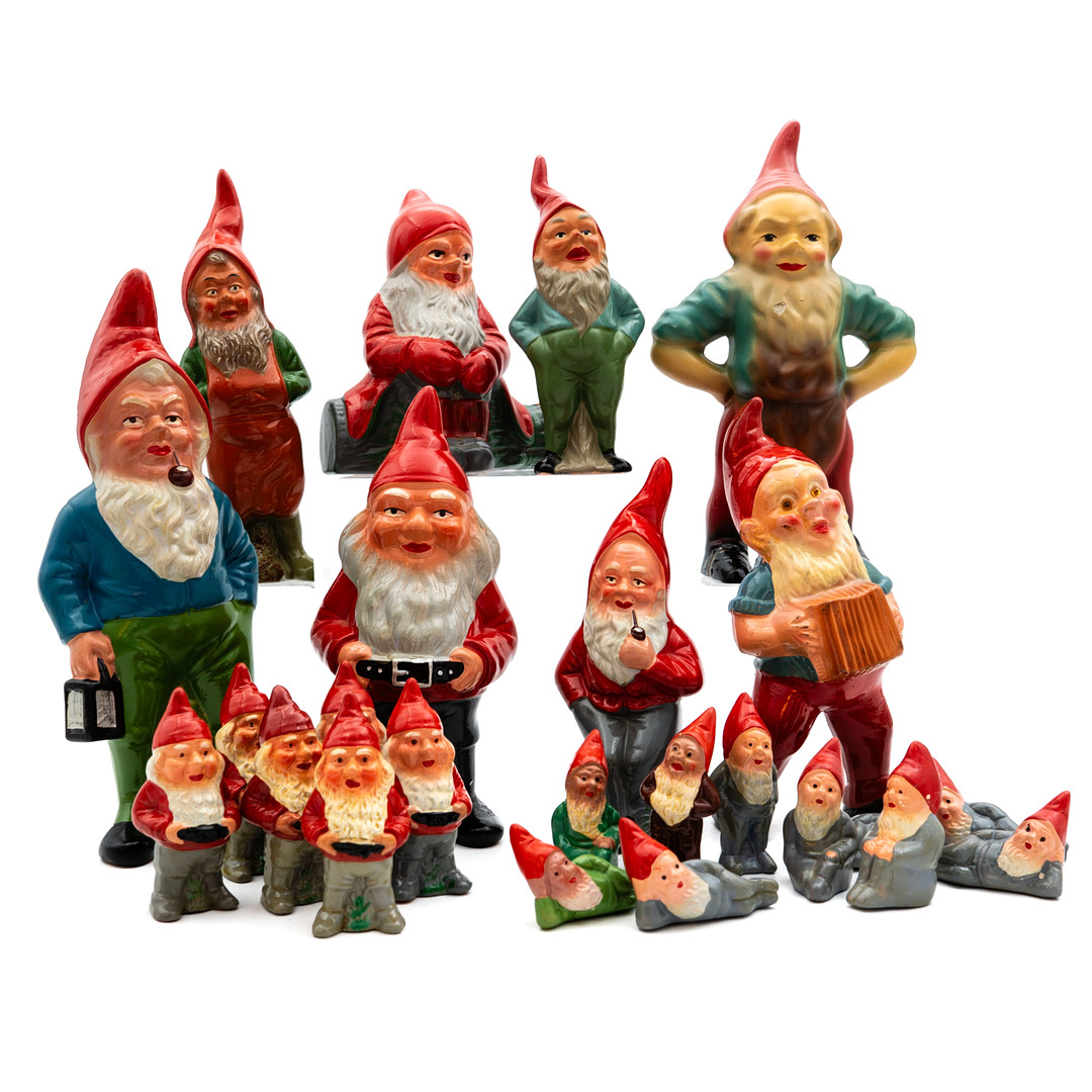 Samling Tomtar, 24 st, Tyskland, Terrakotta.
