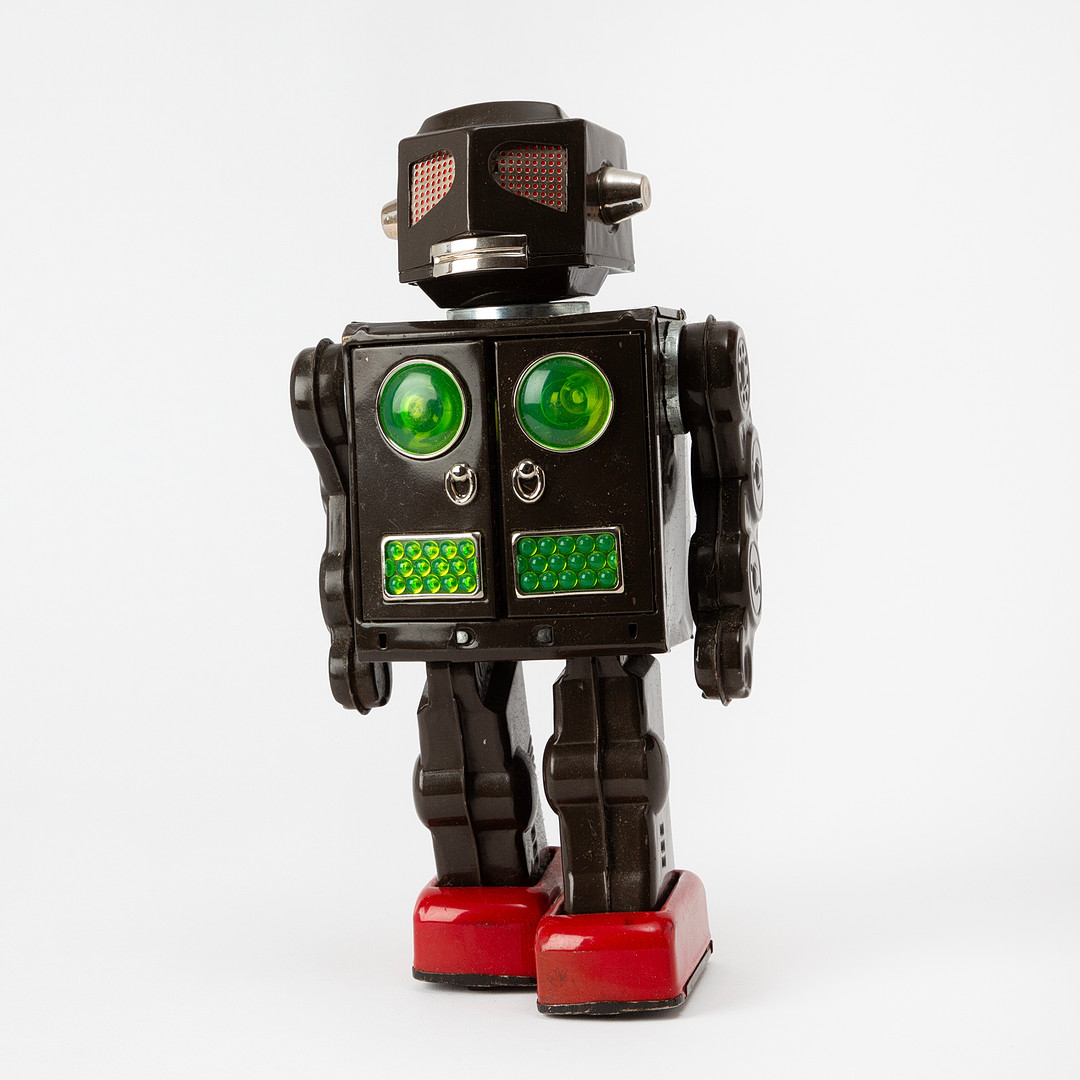HORIKAWA. "Attscking Martian", robot, plåt, Japan, 1960-tal.