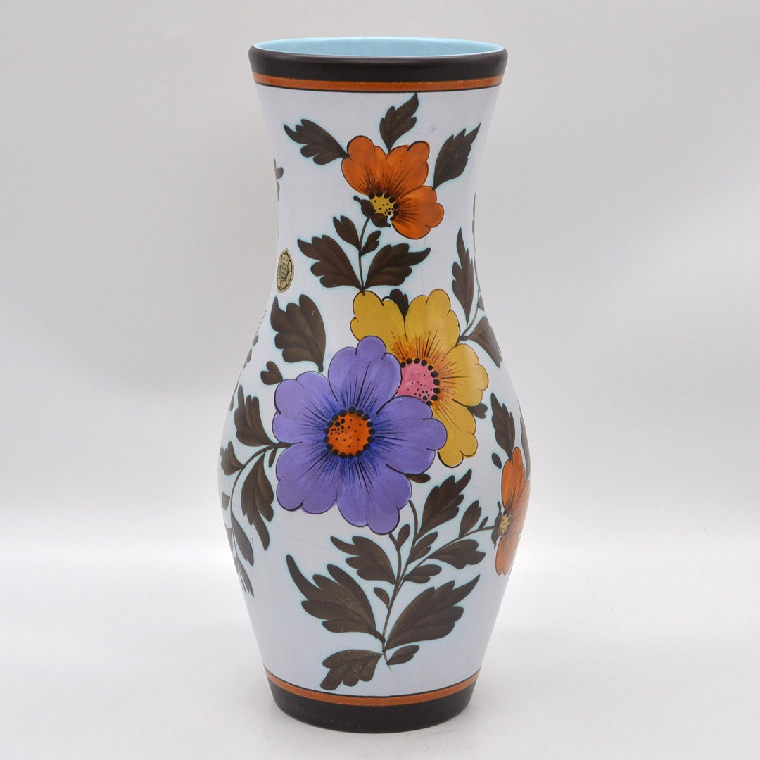PLATEELBAKKERIJ FLORA (1945-1989) GOUDA, "MARION", VASE, KERAMIK, MODELL 1723, HOLLAND, UM 1960ER JAHRE.
