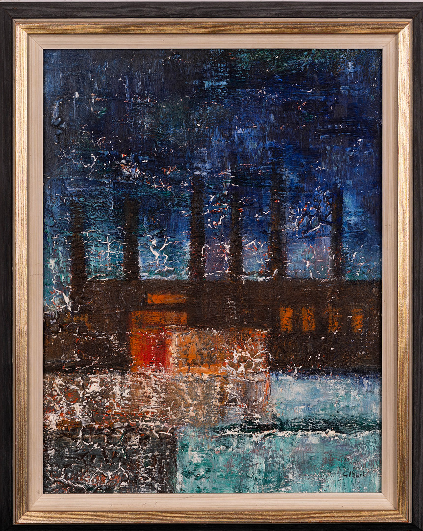 GILBERT MARKLUND. Blandteknik på pannå, Signerad, 1973.