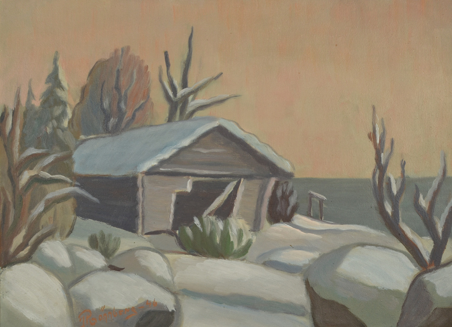 IVAR RÖNNBERG. Olja på pannå, signerad, daterad 1946.