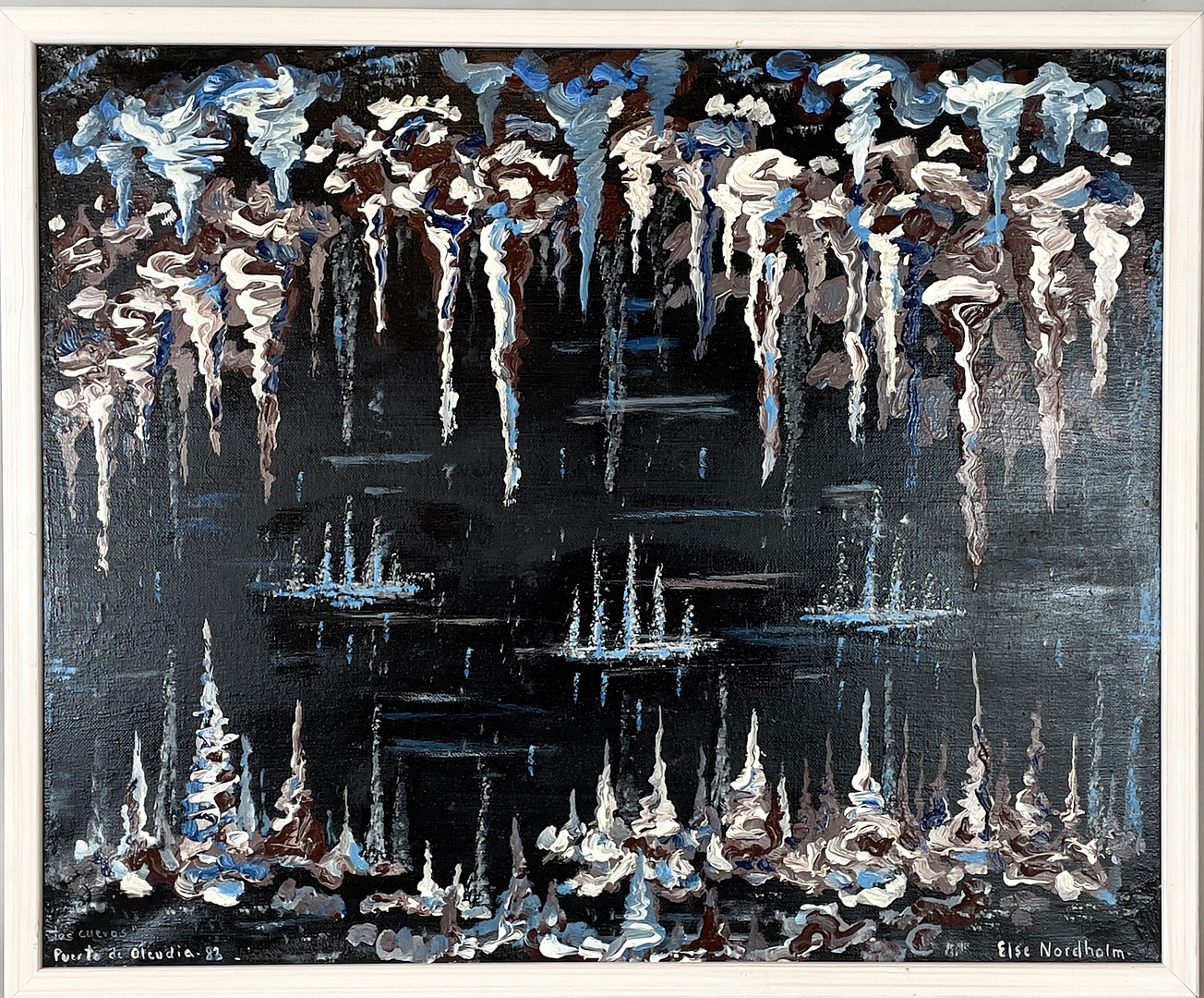 ELSE NORDHOLM, akryl på duk, "Las cuevas", Puerto de Alducia, signerad samt daterad -83.
