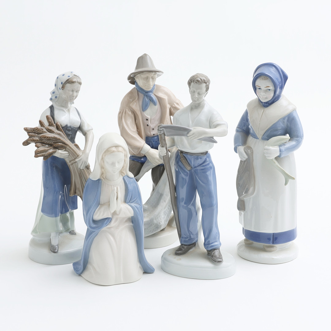 FIGURINER, 5 st, porslin, Tyskland.