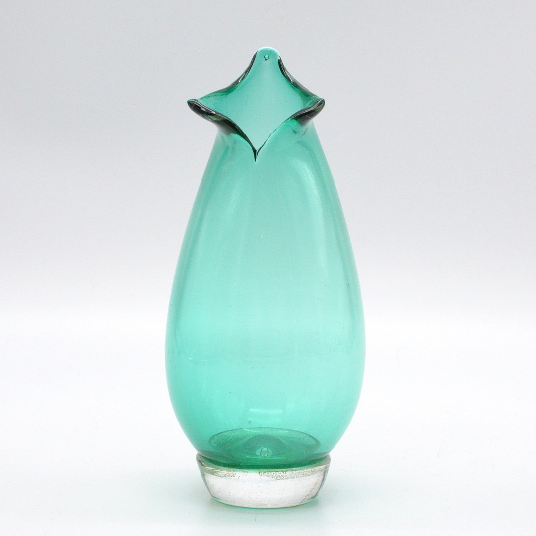 ARCHIMEDE SEGUSO. MURANO DESIGNERVASE, STUDIOGLAS, GOLDFLITTER, SOMMERSO, ITALIEN, UM 1950.