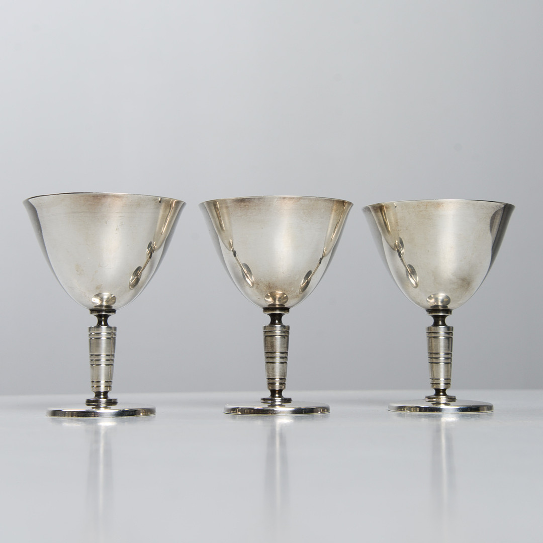 FOLKE ARSTRÖM. Cocktailglas, 6 st, nysilver, GAB.