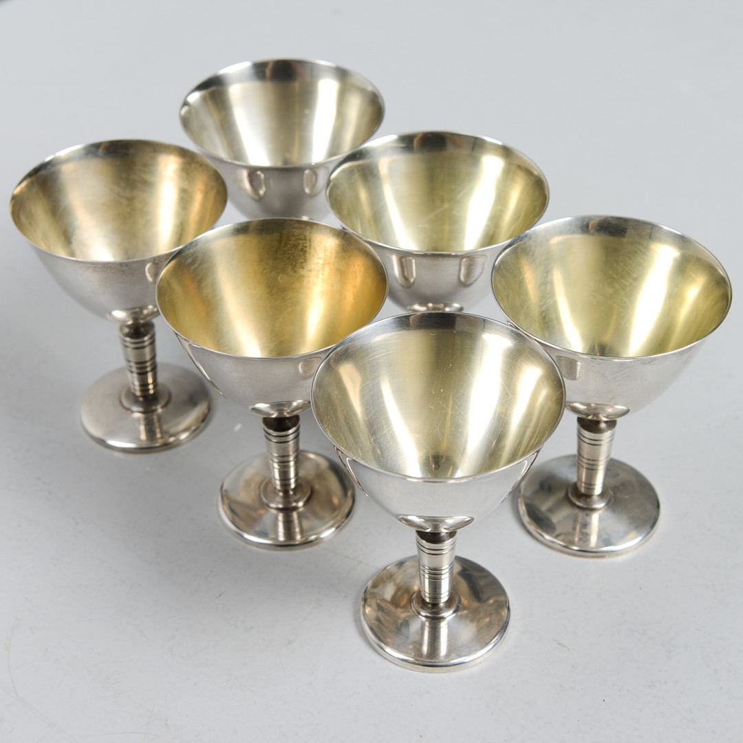FOLKE ARSTRÖM. Cocktailglas, 6 st, nysilver, GAB.