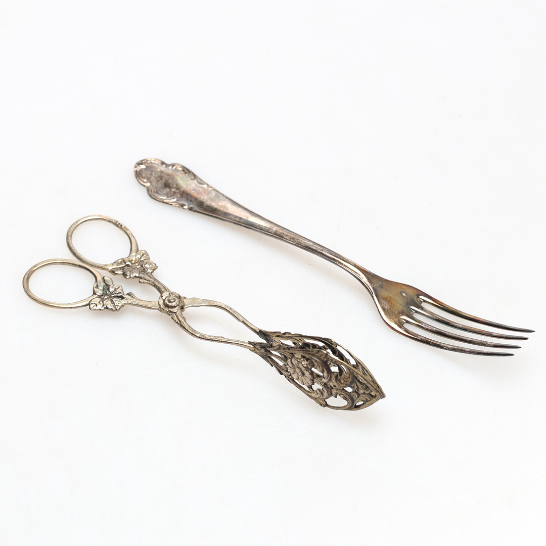 KAKTÅNG, gaffel i silver ca 67gram.