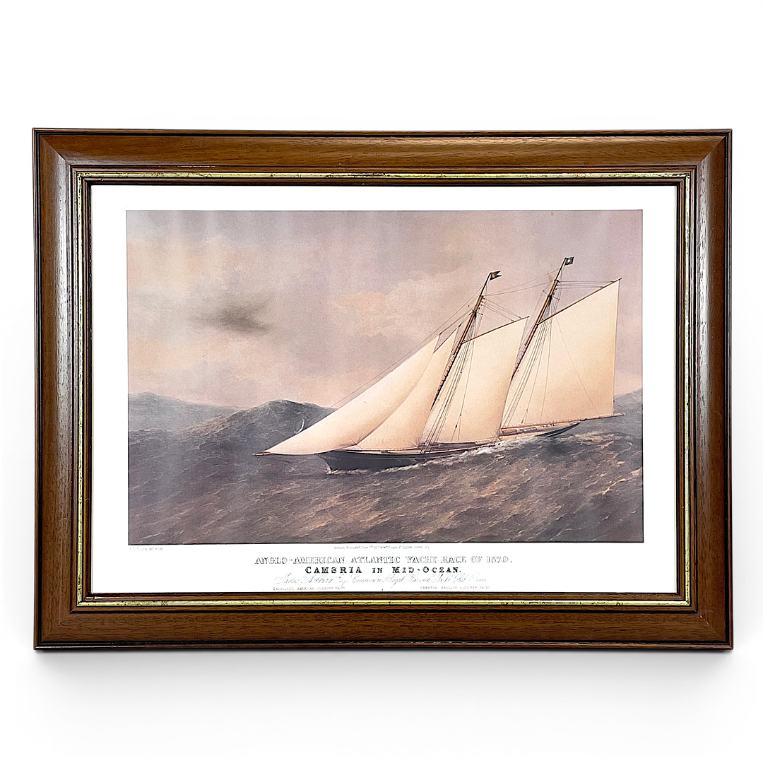 THOMAS GOLDSWORTHY DUTTON (1820–1891), reproduktion, "Anglo-American atlantic yacht race of 1870, Cumbria in mid - ocean".