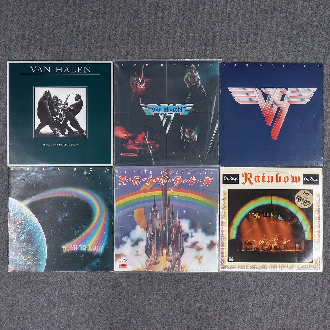 6 LP-SKIVOR, RAINBOW, VAN HALEN.