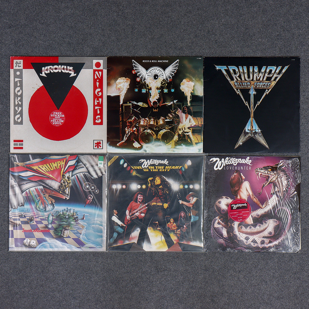 6 LP-SKIVOR, WHITESNAKE, TRIUMPH, KROKUS.